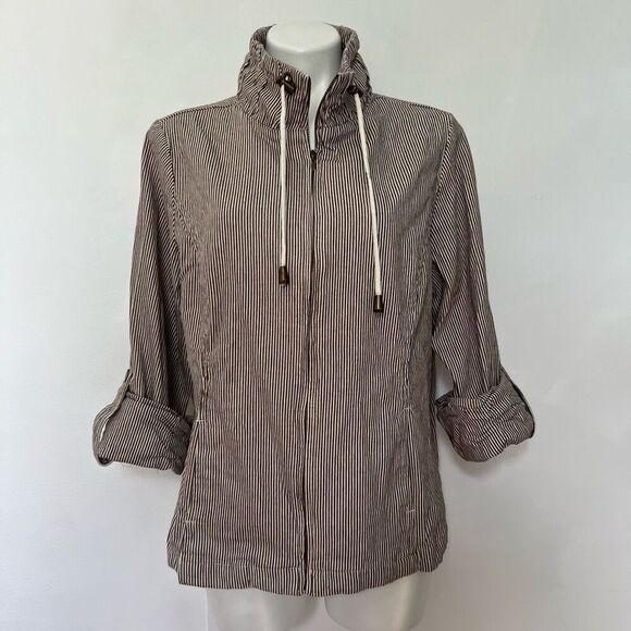 Dress Barn cotton pin stripe chore utility jacket - Picture 1 of 14